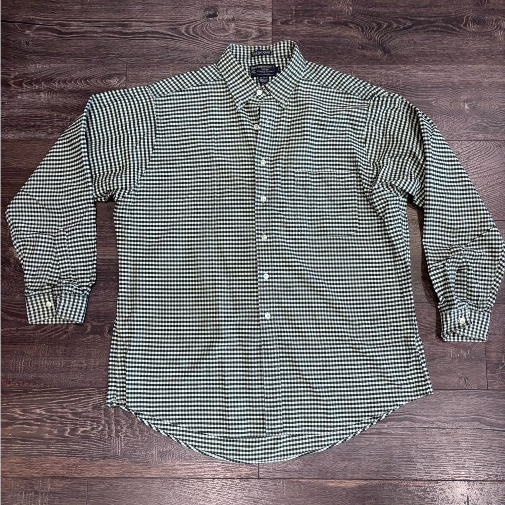 Vintage y2k Abercrombie and Fitch Green Gingham The Big Shirt Country Clothes L